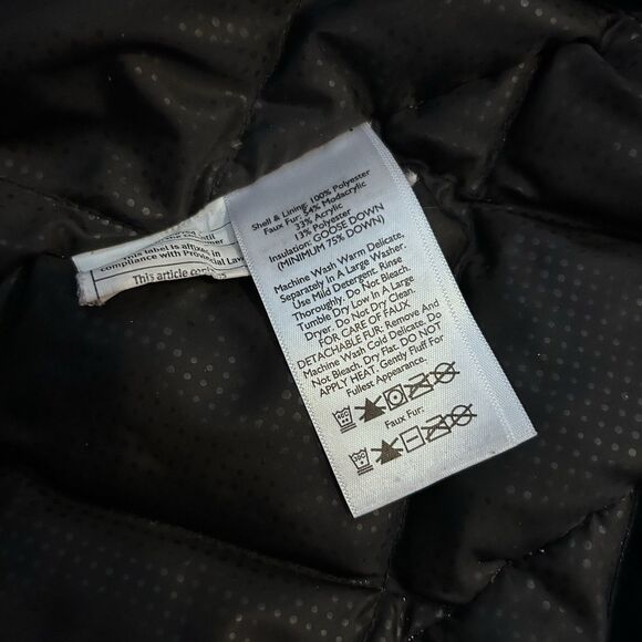 Women's Eddie Bauer Goose Down Parka Coat Size Medium Black Jacket Winter Warm - Picture 4 of 10